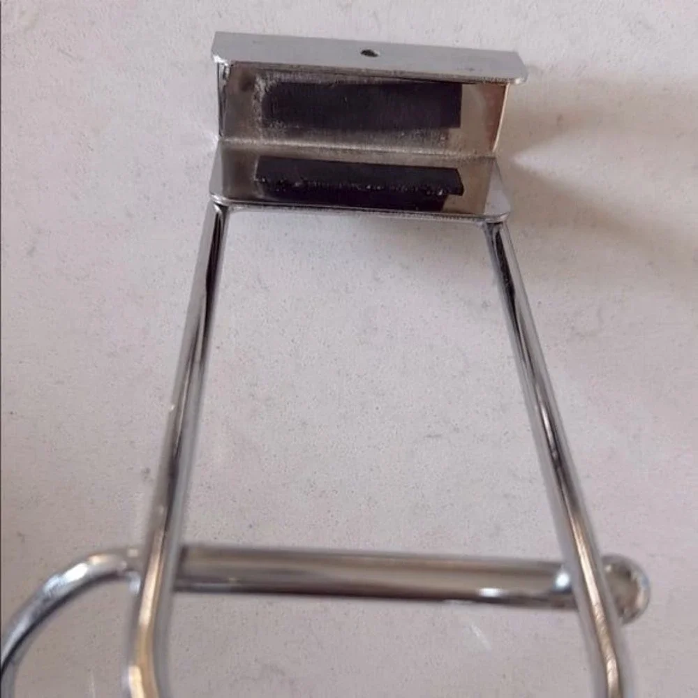 Silver Metal Wall-Mounted Hair Dryer Holder